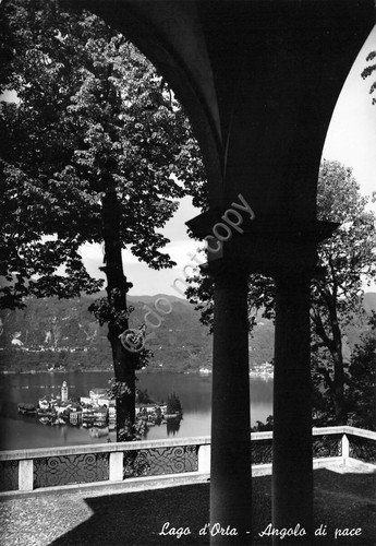 Cartolina Lago D'Orta panorama parziale da arcate
