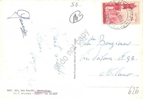 Cartolina Lago dello Spluga Panorama 1958