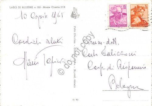 Cartolina Lago di Alleghe Monte Civetta barca pescatore Foto Ghedina …