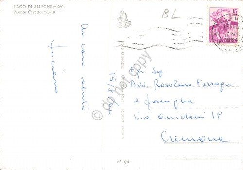 Cartolina Lago di Alleghe Monte Civetta barca pescatori 1964 (Belluno) | Immagine Gallery 2