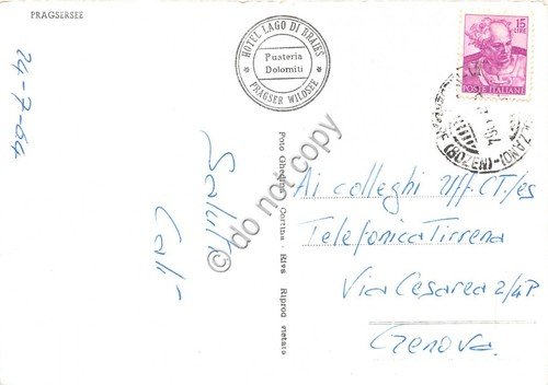 Cartolina Lago di Braies Hotel 1964 Foto Ghedina