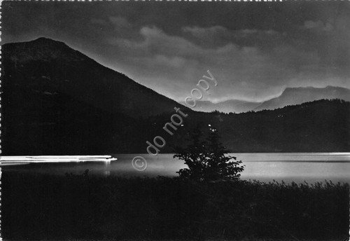 Cartolina Lago di Caldonazzo Notturno anni '50
