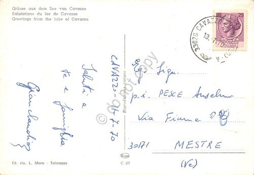 Cartolina Lago di Cavazzo Alesso la Centrale e Somplago Saluti … | Immagine Gallery 2