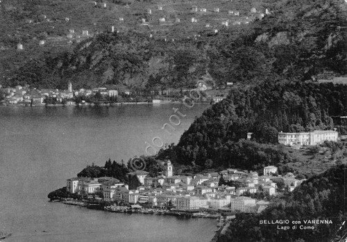 Cartolina Lago di Como Bellagio con Varenna panorama 1958 | Immagine principale