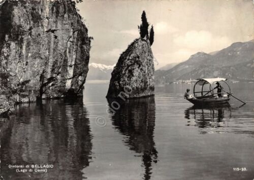 Cartolina Lago di Como Bellagio dintorni e barca tipica Lucia …