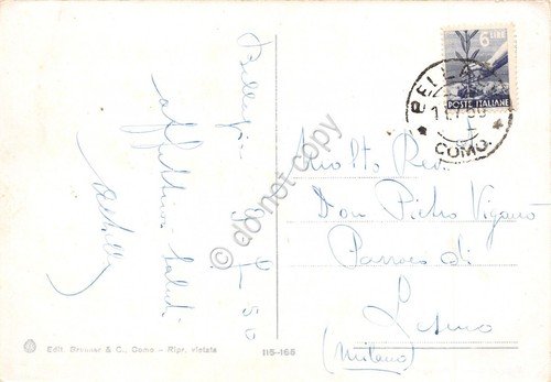 Cartolina Lago di Como Bellagio Panorama 1950 | Immagine Gallery 2