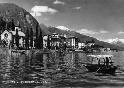 Cartolina Lago di Como Cadenabbia panorama dal lago e barca …