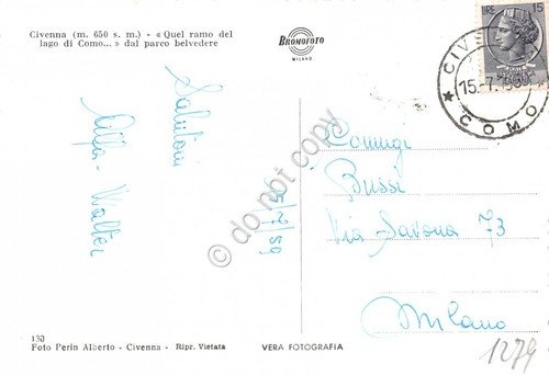 Cartolina Lago di Como Civenna panorama 1959 | Immagine Gallery 2
