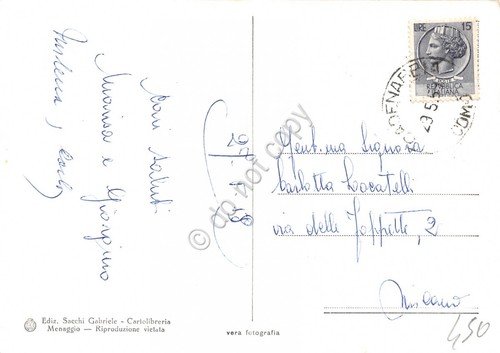 Cartolina Lago di Como Menaggio Panorama aereo 1958 | Immagine Gallery 2