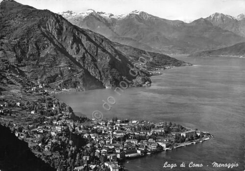 Cartolina Lago di Como Menaggio panorama dall'alto 1963