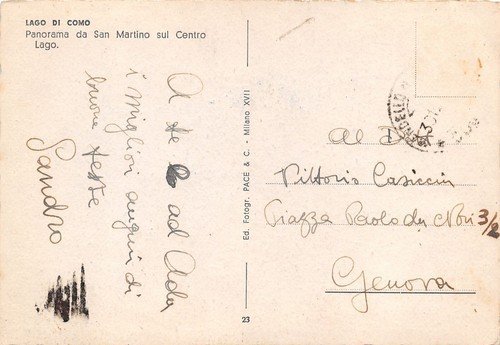 Cartolina Lago di Como Panorama da San Martino sul centro … | Immagine Gallery 2