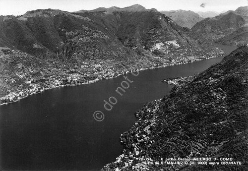 Cartolina Lago di Como primo bacino visto da San Maurizio …