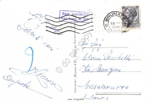 Cartolina Lago di Como primo bacino visto da San Maurizio …