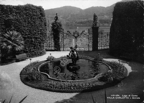 Cartolina Lago di Como Villa Carlotta entrata anni '50