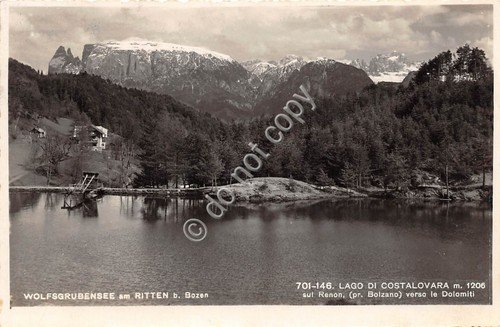 Cartolina Lago di Costalovara sul Renon Dolomiti