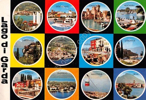 Cartolina Lago di Garda 12 vedute Malcesine Maderno Lazisi Sal? …