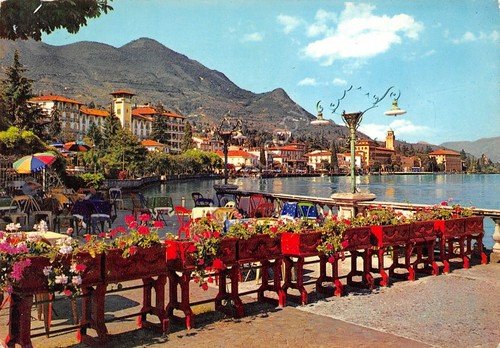 Cartolina Lago di Garda Gardone Riviera panorama parziale da terrazza …