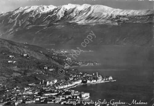 Cartolina Lago di Garda Gardone Salò Maderno anni '50