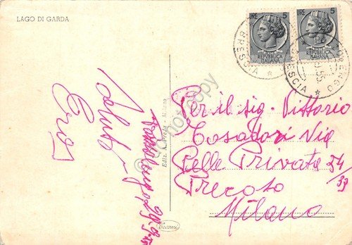 Cartolina Lago di Garda Mappa 1955 grinze (Brescia) | Immagine Gallery 2