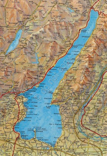 Cartolina Lago di Garda mappa (Brescia)