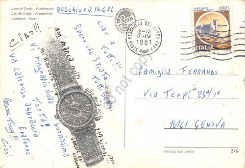Cartolina lago di Garda Planimetria mappa cartina 1981 (Brescia)