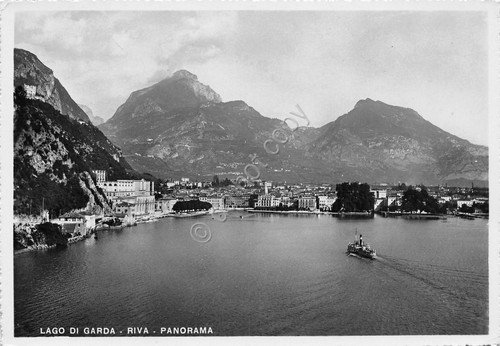 Cartolina Lago di Garda Riva panorama dal lago 1951