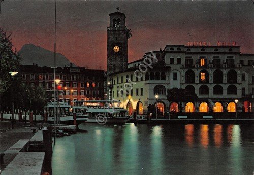 Cartolina Lago di Garda Riva panorama notturno Hotel Sole 1978 … | Immagine principale