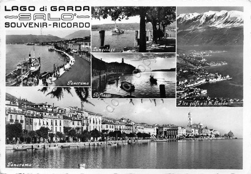 Cartolina Lago di Garda Salò varie vedute 1957 | Immagine principale