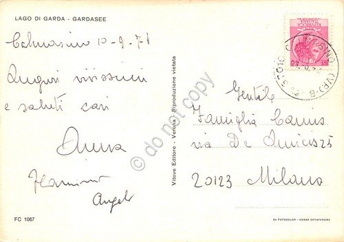 Cartolina Lago di Garda vedute mappa Pin Up 1971 (Brescia) | Immagine Gallery 2