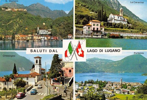 Cartolina Lago di Lugano vedute varie Cressogno S. Mamete Porlezza … | Immagine principale