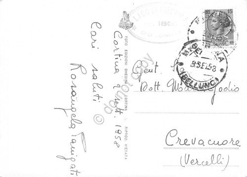 Cartolina Lago di Misurina panorama verso Serapis1958 (Belluno) | Immagine Gallery 2