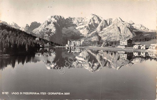 Cartolina Lago di Misurina Sorapis panorama 1950 (Belluno) | Immagine principale