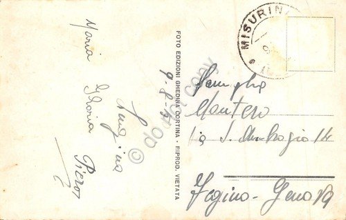 Cartolina Lago di Misurina Sorapis panorama 1950 (Belluno) | Immagine Gallery 2