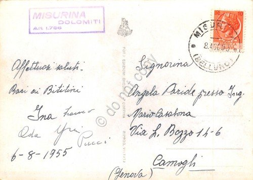 Cartolina Lago di Misurina Tre Cime di Lavaredo Timbro Misurina … | Immagine Gallery 2