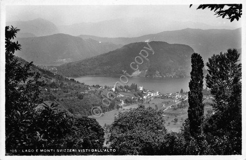 Cartolina Lago e Monti Svizzeri visti dall'alto - anni '30 … | Immagine principale