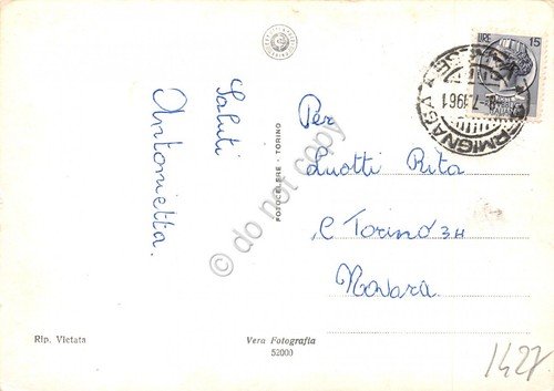 Cartolina Lago Maggiore Bedero panorama 1961