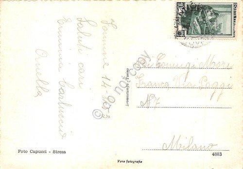 Cartolina Lago Maggiore Cannobio Panorama 1953