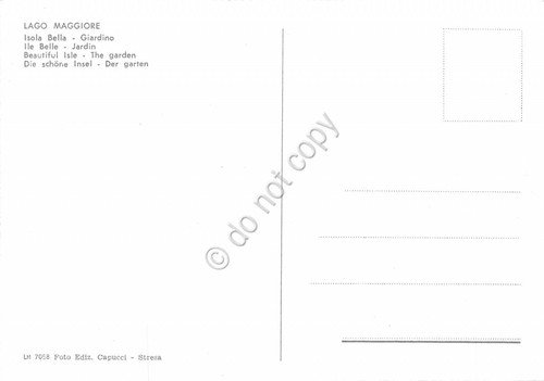 Cartolina Lago Maggiore Isola Bella giardino (Verbania)