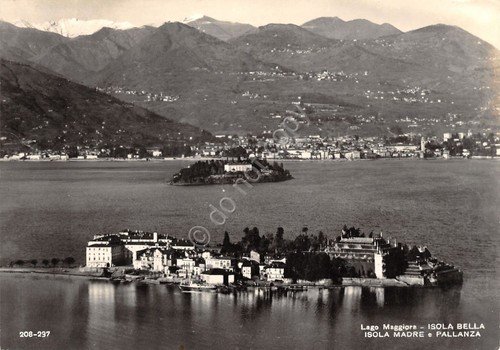 Cartolina lago Maggiore Isola Bella Isola Madre Pallanza panorama 1962
