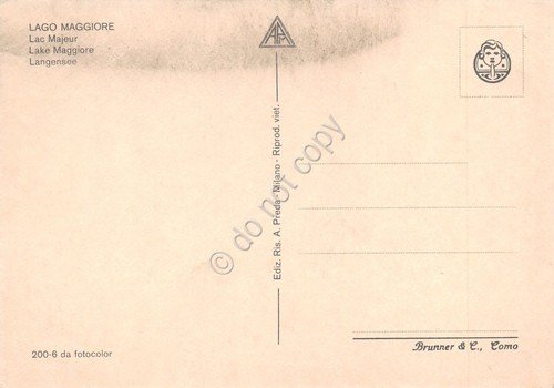 Cartolina Lago Maggiore mappa con localitÃ e lago anni '80 | Immagine Gallery 2