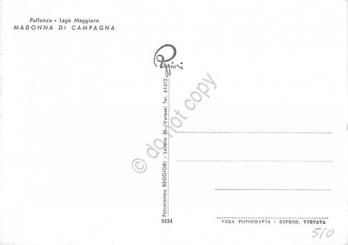 Cartolina Lago Maggiore Pallanza Madonna di Campagna