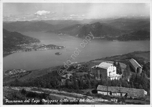 Cartolina lago Maggiore panorama dalla vetta del Mottarone case anni … | Immagine principale