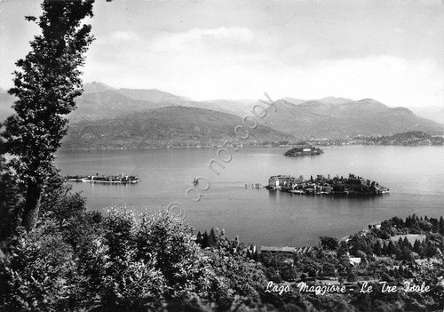 Cartolina lago Maggiore panorama delle tre isole 1960