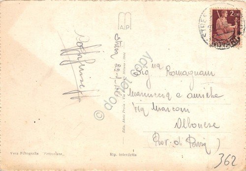 Cartolina Lago Maggiore panorama di Stresa dall'alto 1946