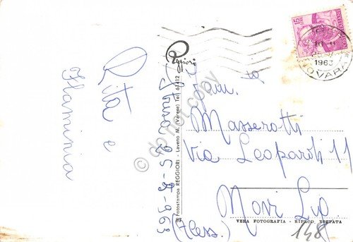 Cartolina Lago Maggiore panorama Isola Bella da giardini 1963 | Immagine Gallery 2