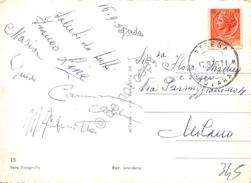 Cartolina lago Maggiore panorama Isola Pescatori Madre e Pallanza 1956