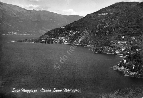 Cartolina lago Maggiore Strada Luino Maccagno 1957