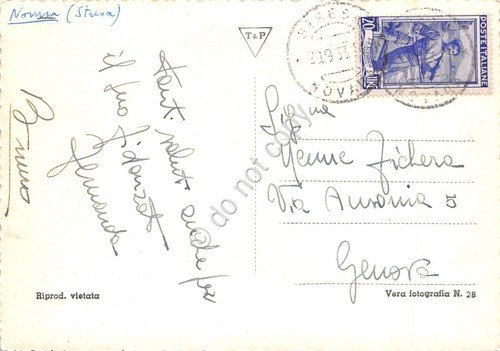 Cartolina Lago Maggiore Stresa lungo lago Albergo d'Italia 1953