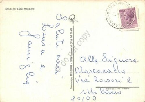 Cartolina Lago Maggiore Vedute e mappa 1972 (Varese)