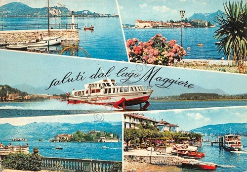 Cartolina Lago Maggiore vedute varie e Freccia del Verbano 1977 … | Immagine principale
